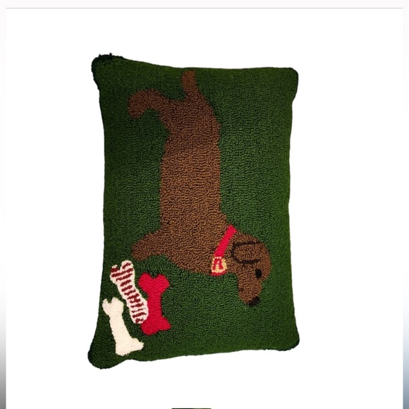 Macy’s Dachshund Holiday Hooked Accent Decor Pillow 21” x 15” - Picture 8 of 8